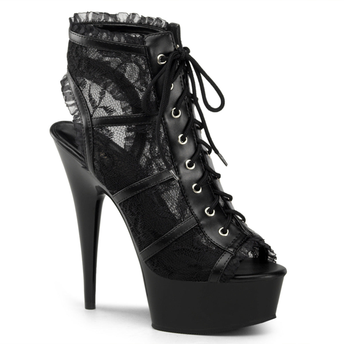 DELIGHT-696LC |DEL696LC| 6 INCH PLATFORMLBOOT WITH LACE TRIM DETAIL