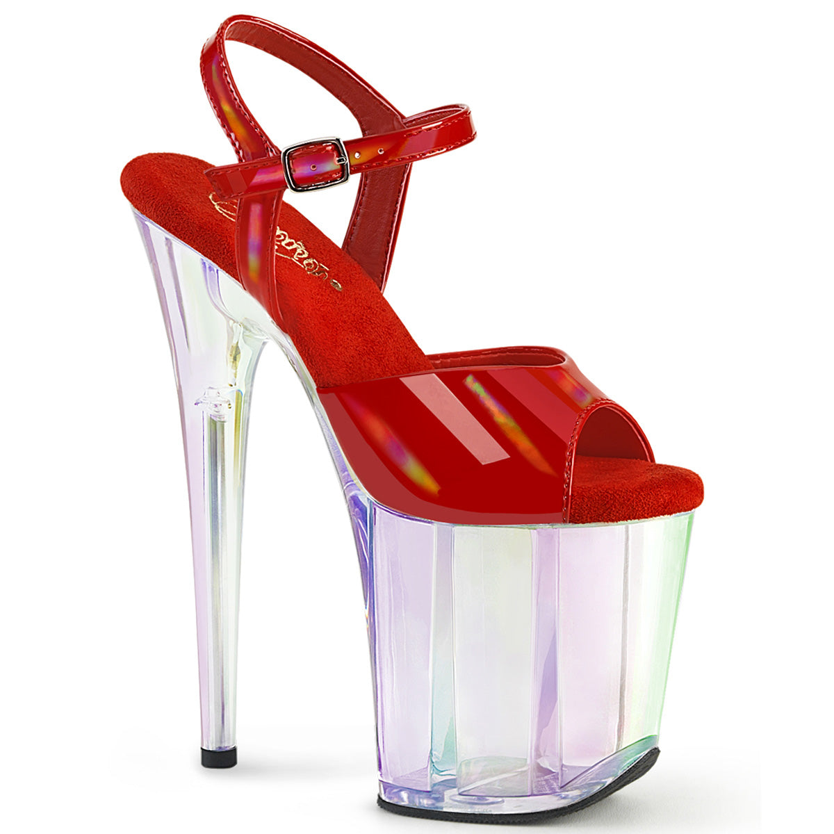 FFLAMINGO-809HT | FLAM809HT | 8 INCH RED HOLOGRACPHIC TINTED PLATFORM