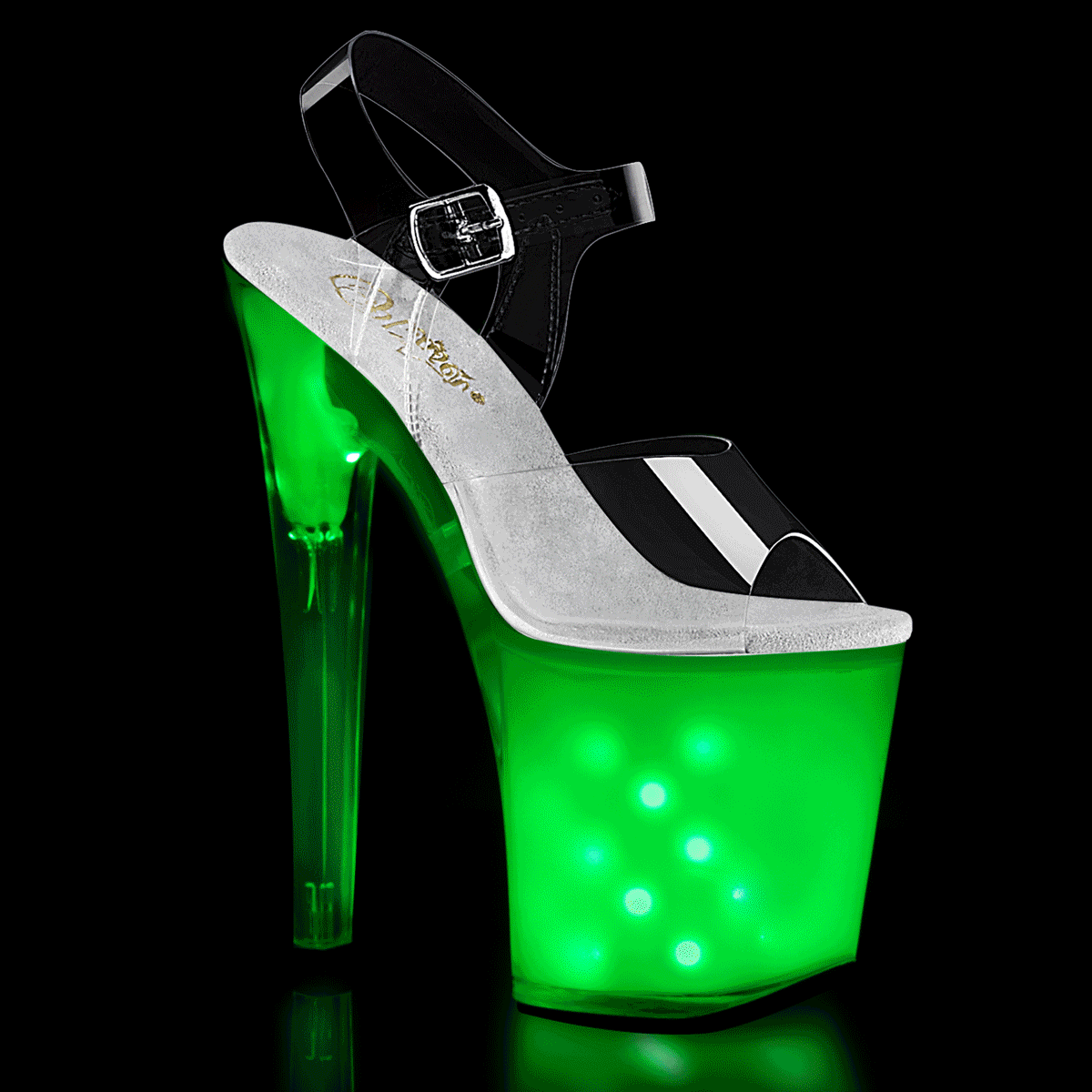 ILLUMINATOR-808 | 8 Inch heel | LED Light-up Sandals with USB Chargeable Color-Changing Lights