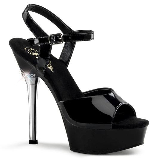 ALLURE-609 |ALL609/B/M| 5 1/2 INCH BLACK PLATFORM WITH ANKLE STRAP AND METAL HEEL