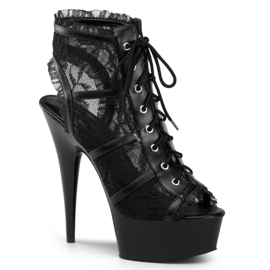 DELIGHT-696LC |DEL696LC|  6 INCH PLATFORMLBOOT WITH LACE TRIM DETAIL