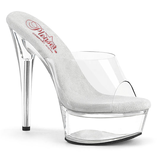 EXCITE=601 | EXC601 | CLEAR PLATFORM COMFORT WIDTH SLIDE | SPECIALS | SALES | IN STOCK