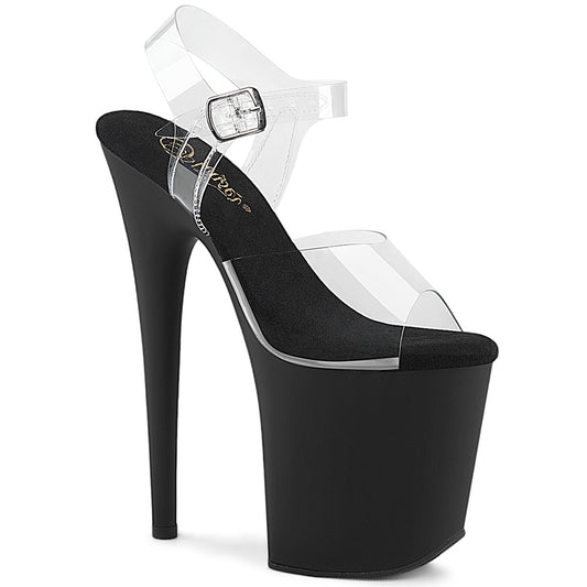 FLAMINGO-808 | FLAM808 | 8 INCH BLACK PLATFORM WIH ANKLE STRAP