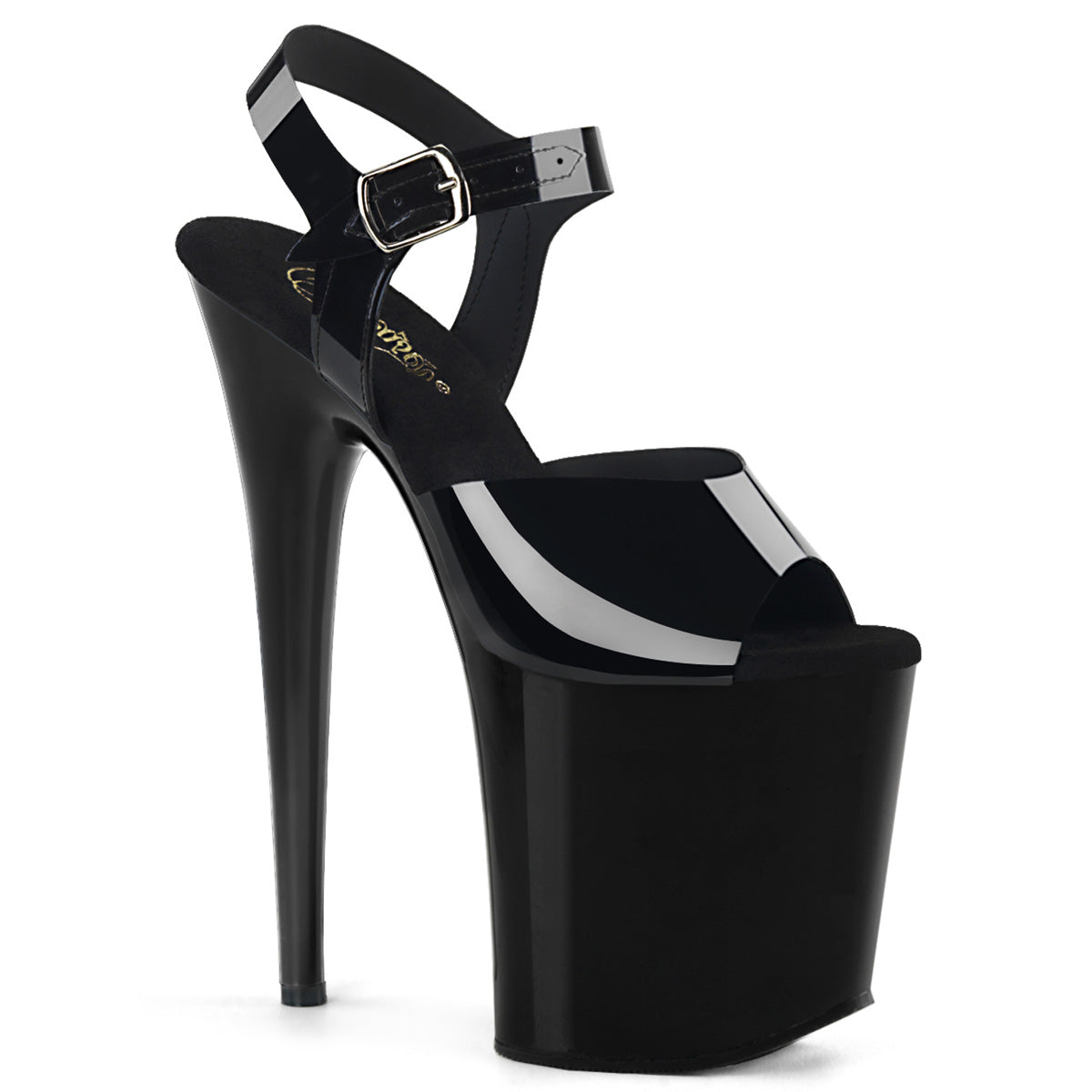 FLAMINGO-808N |FLAM808N | BLACK TPU PLATFOR ANKLE STRAP