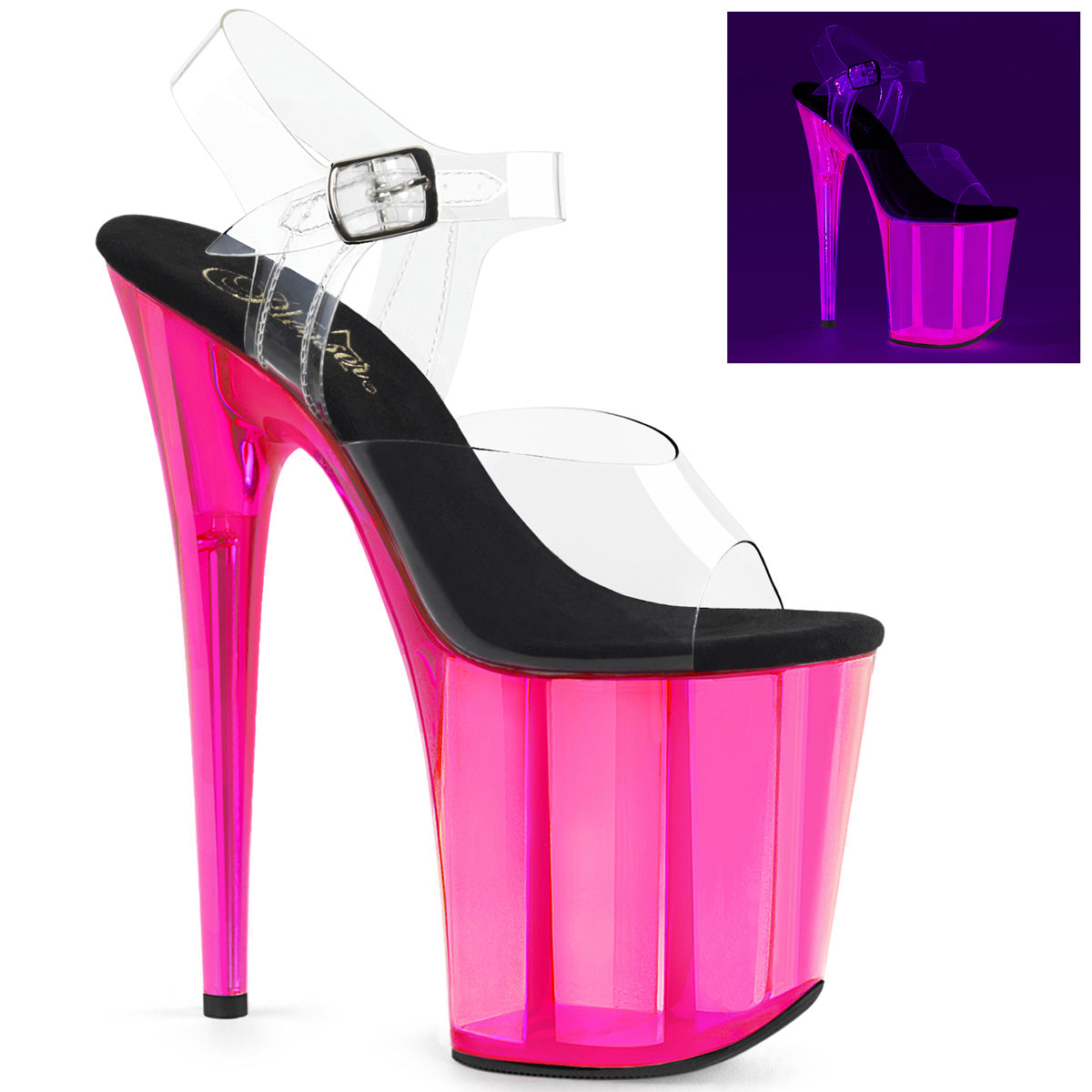 FLAMINGO-808UVT | FLAM808UVT | PINK TINTED ANKLE STRAP SANDAL WITH REACTIVE TINTED BOTTOM