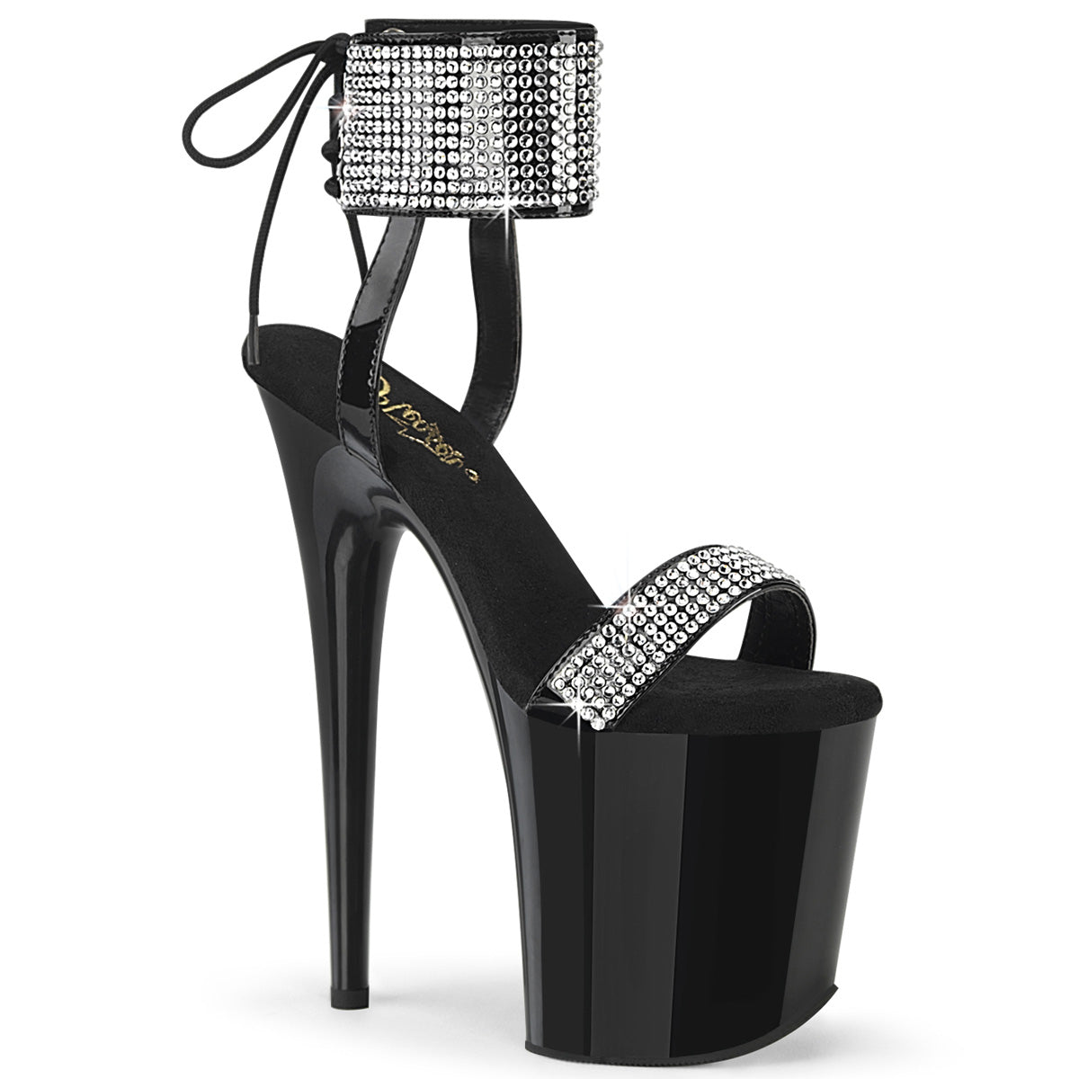 FLAMINGO-870 FLAM870 | 8 INCH PLATFORMS WITH ANKLE CUFF AND RHINESTONES