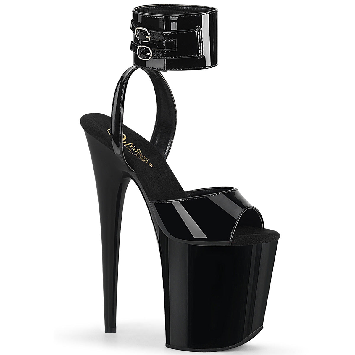 FLAMINGO-891 |8 INCH HEEL | BLACK ANKLE CUFF HEEL