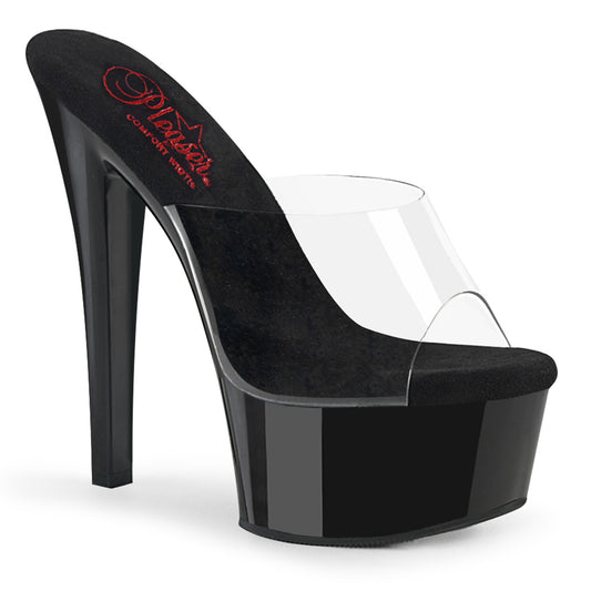 GLAMOUR-609 | 6 INCH HEEL| BLACK SANDAL WITH ANKLE STRAP