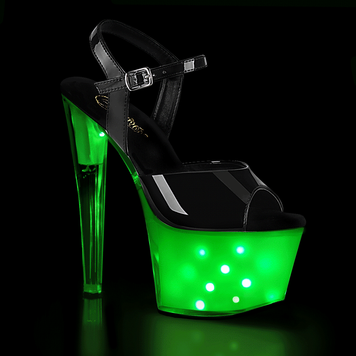 ILLUMINATOR-709 |7 INCH HEEL | LED Illuminator Sandals with Spectrum Lighting Patterns