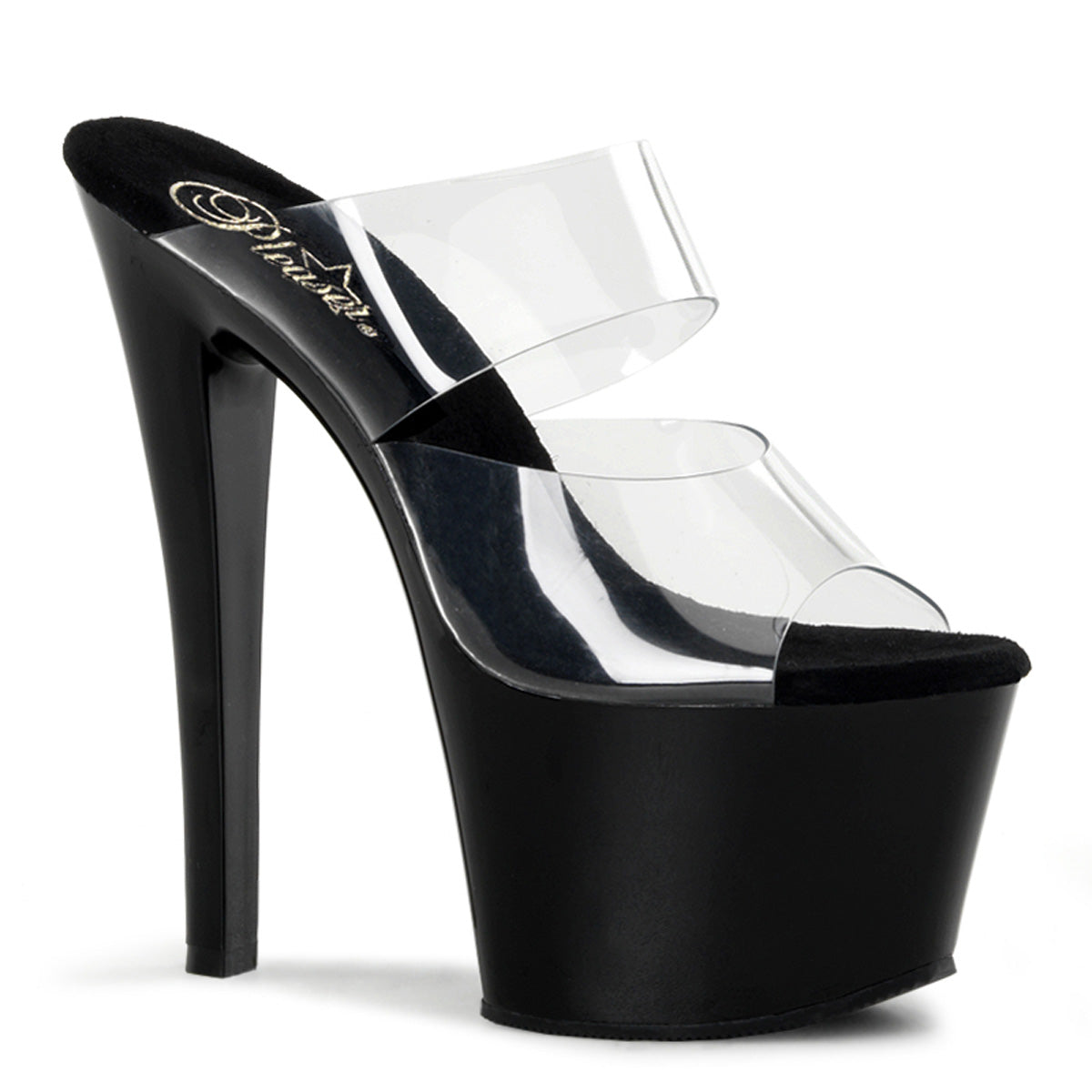 SKY-302 | SKY302 | 7 INCH BLACK TWO BAND STRAP SLIDE PLATFORM
